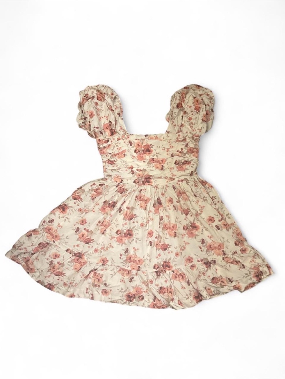 Altar'd State Cream Mini Dress with Pink Rose Print